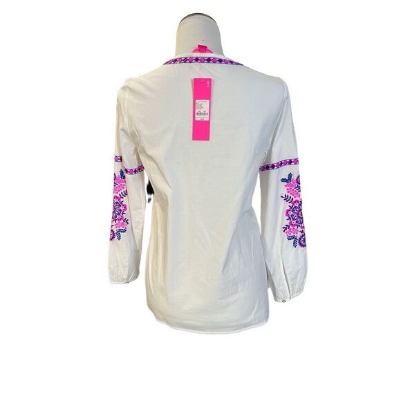 Lilly Pulitzer NWT Coretta Embroidered Tunic Blouse Boho size XXS - Picture 3 of 12